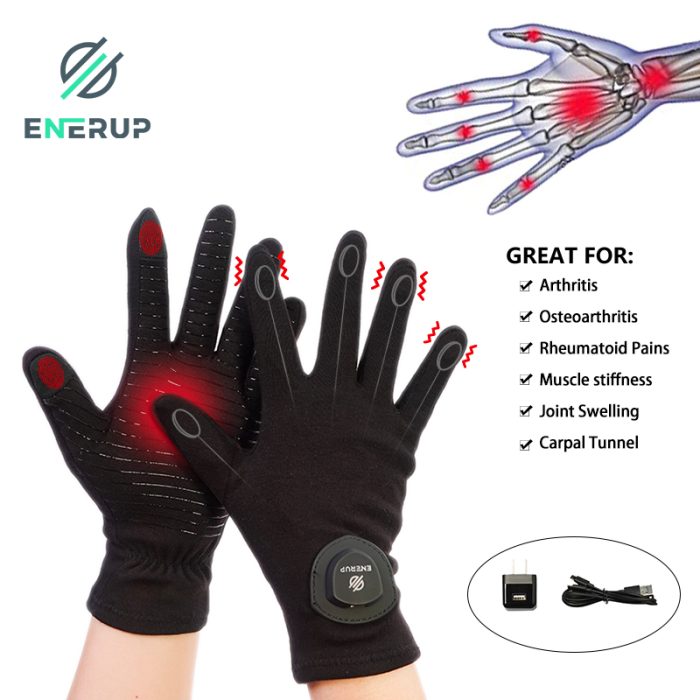 Heated vibrating gloves, style reference only. The source image carries a third-party watermark and includes diagram elements that are not used as evidence here; no condition list from the source image is quoted on this site, and the image is not presented as this company's own product photograph.